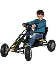 Svart Ferbedo GoKart ATX-Racer trampbil för äldre barn med handbroms