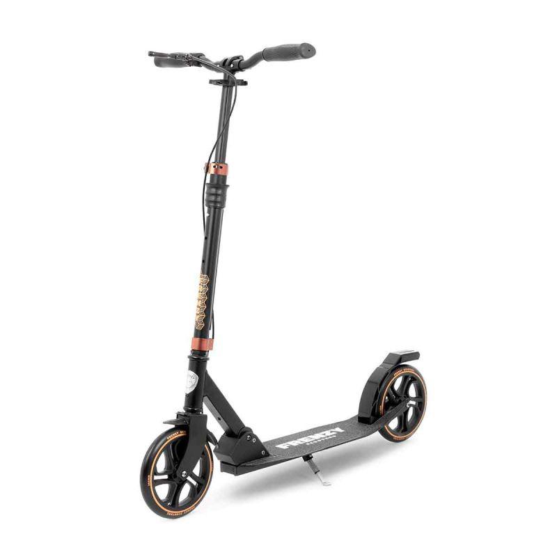 Svart Frenzy Dual Brake V4 sparkcykel med dubbla bromsar för äldre barn