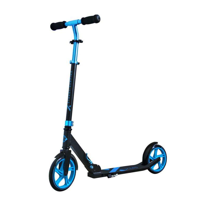 Blå Streetsurfing 200 sparkcykel med extra stora hjul för äldre barn